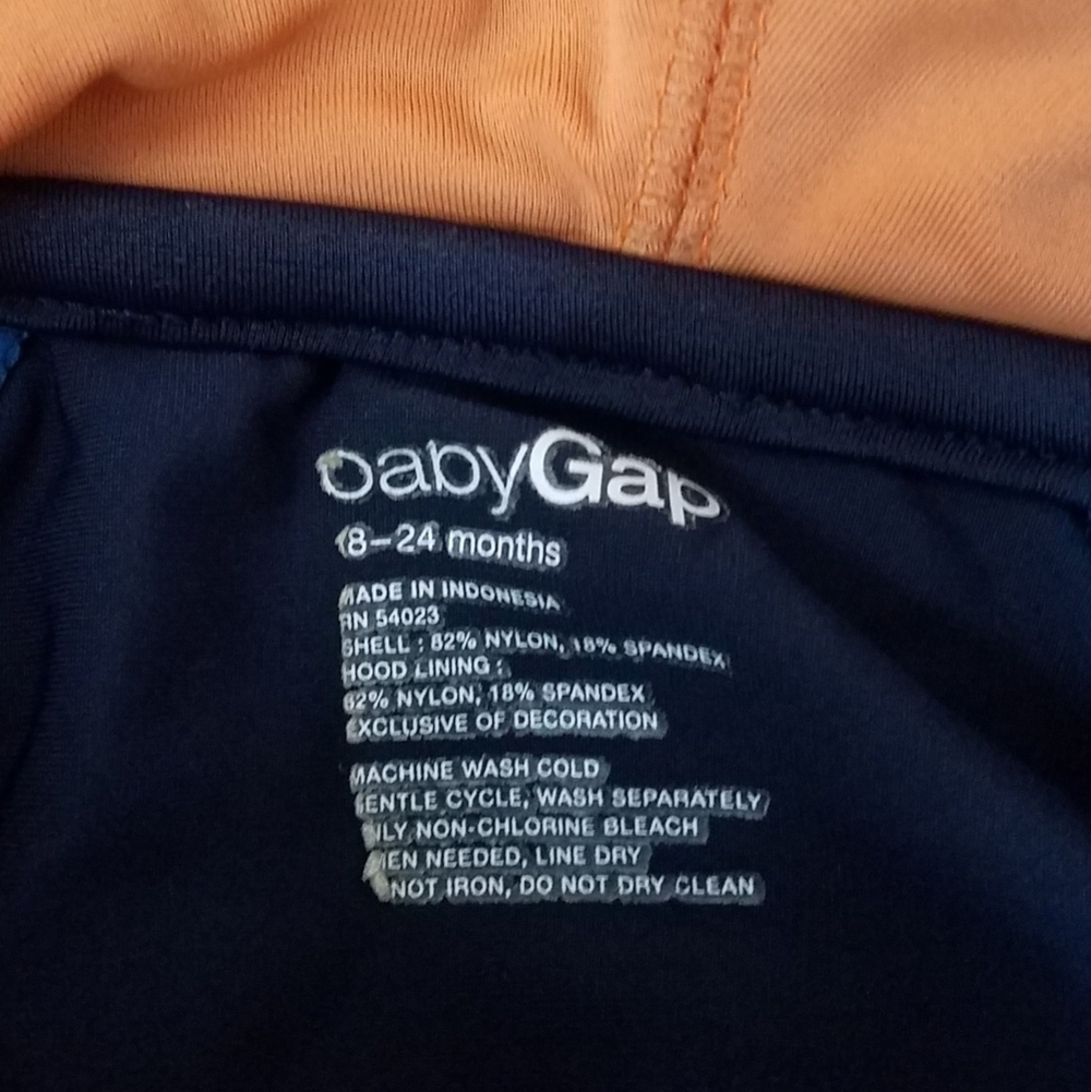 Gap Scuba Hood Rashguard Swim Beach Shirt 18-24m - Picture 6 of 6